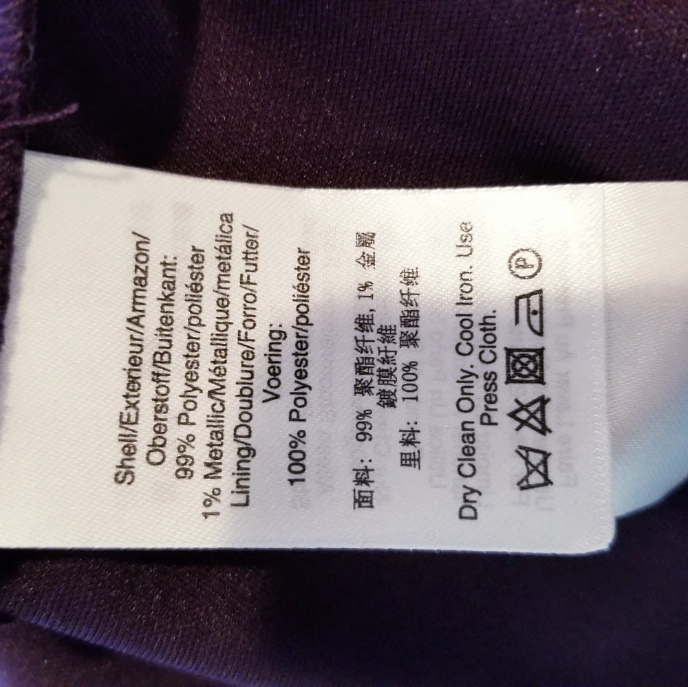 Nwt dkny purple balloon sleeves faux wrap dress_6